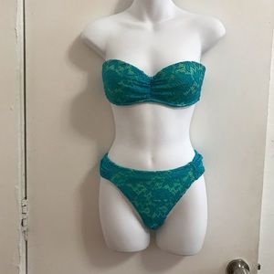 Victoria Secret blue and green Strapless Bikinj